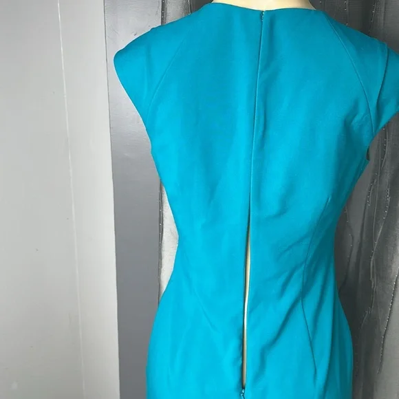 Calvin Klein Teal Mini Dress,sleeveless Sz 4 - Picture 5 of 6
